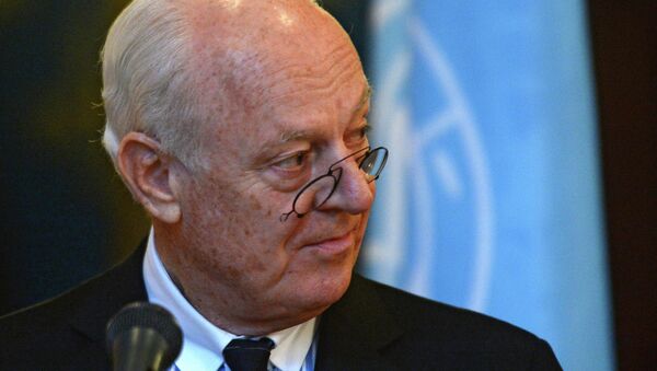 Специальный посланник ООН по Сирии Стаффан де Мистура . Архивное фото