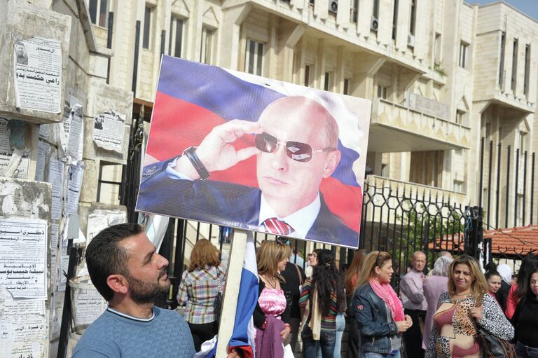 Митинг жителей Латакии в честь российского Дня народного единства. 5 ноября 2015