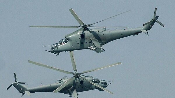 Вертолеты Ми-25 ВВС Индии. Архивное фото