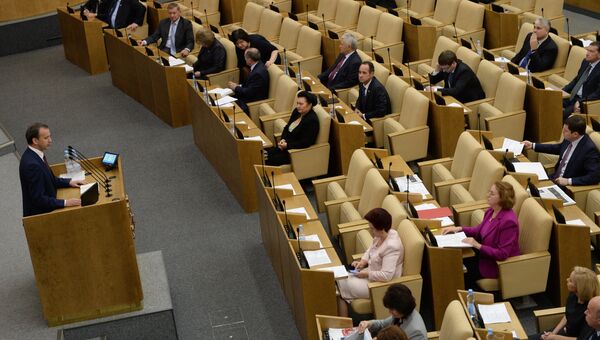 Заместитель председателя правительства РФ Аркадий Дворкович на заседании Госдумы РФ