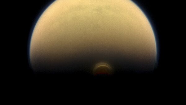 Изображение ледяного облака в южной полярной области Титана