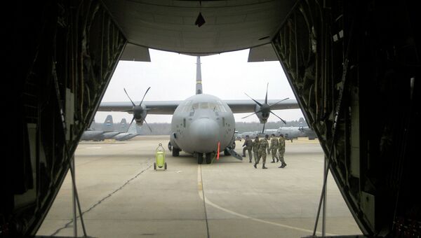 Американские военно-транспортные самолеты С-130J Super Hercules. Архивное фото