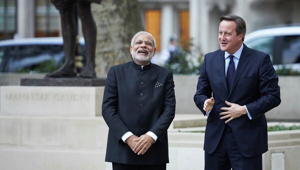 Премьер-министры Великобритании и Индии Дэвид Кэмерон и Нарендра Моди