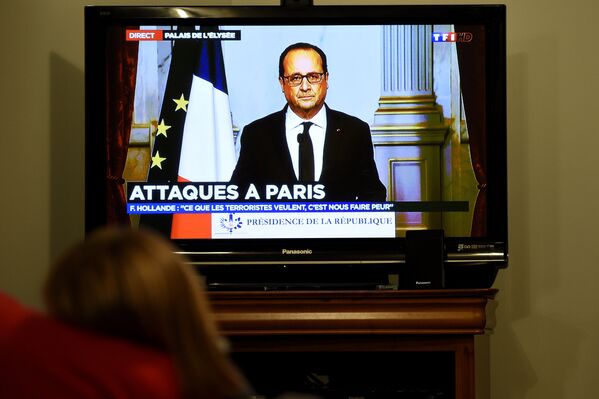 Телеобращение президента Франции Франсуа Олланда после терактов в Париже