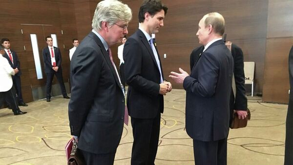 Беседа Владимира Путина и премьер-министра Канады Стивена Харпера в кулуарах саммита двадцатки