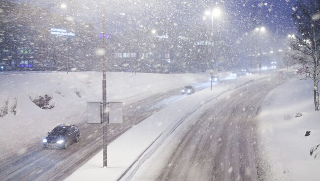 Снегопад в Хельсинки. Архивное фото