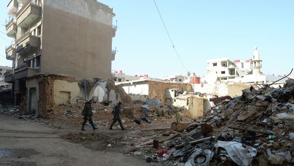 Бойцы САА в пригороде Дамаска