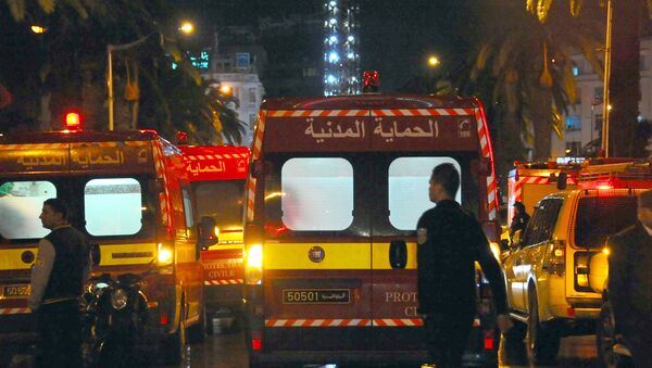 На месте взрыва автобуса в центре Туниса