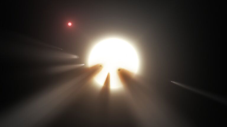 Так художник представил себе рой комет у звезды KIC 8462852 Так художник представил себе рой комет у звезды KIC 8462852