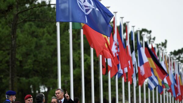 Генсек НАТО Йенс Столтенберг на встрече в городе Троя, Португалия. Архивное фото