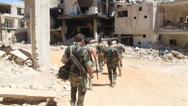 Позиция сирийской армии в районе поселения Сальма и города Забадани. Архивное фото