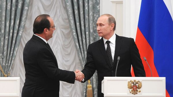 Владимир Путин и Франсуа Олланд. 2015 год