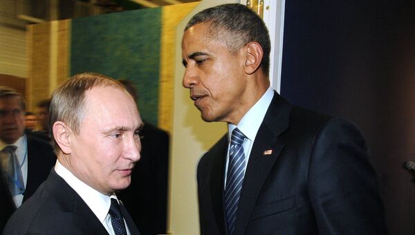 Президент России Владимир Путин и президент США Барак Обама на полях климатической конференции ООН