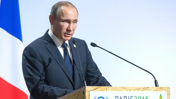 Президент России Владимир Путин на климатической конференции ООН в Париже