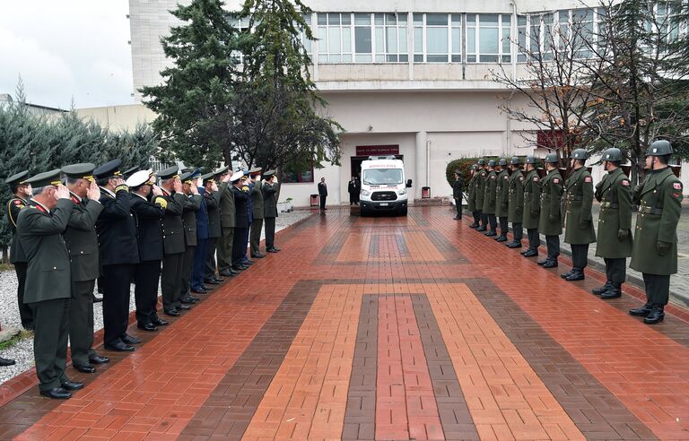 Официальная церемония передачи тела летчика Су-24 Олега Пешкова в Анкаре, Турция