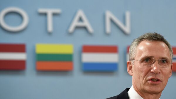Генеральный секретарь НАТО Йенс Столтенберг на пресс-конференции в штаб-квартире НАТО в Брюсселе
