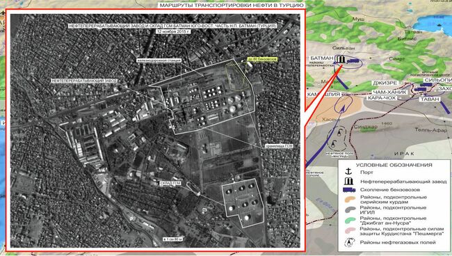 Нефтеперерабатывающий завод и склад в районе Батман (Турция)