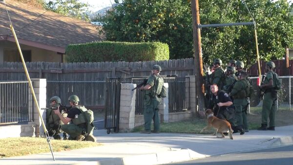 Бойцы спецназа и полицейские оцепили место стрельбы в Калифорнии