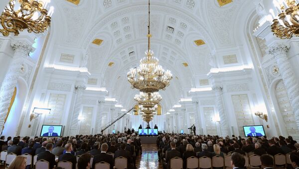 Обращение президента РФ Владимира Путина с ежегодным посланием к Федеральному Собранию