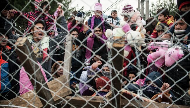 Мигранты протестуют против ограничений на греко-македонской границе. Архивное фото