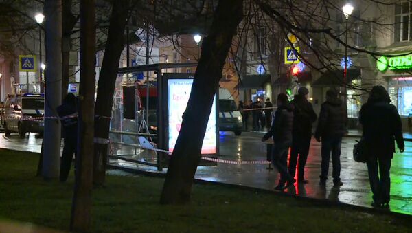 Кадры с места взрыва на автобусной остановке в центре Москвы