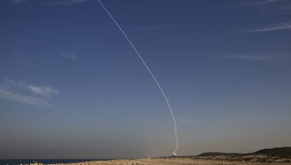 Пробный пуск противоракеты комплекса Хец-3 (Стрела-3) в Израиле