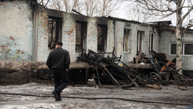 Пожар в психоневрологическом диспансере в селе Алферовка Новохоперского района Воронежской области