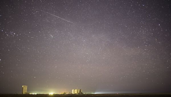 Фотография метеорита над Байконуром