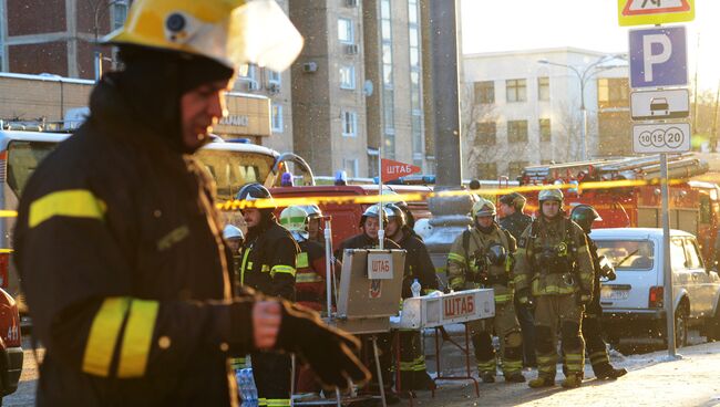 Пожар в здании культурного центра ГУ МВД России