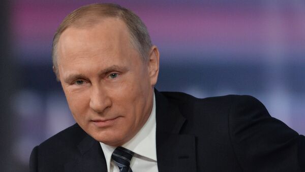 Одиннадцатая ежегодная большая пресс-конференция президента России Владимира Путина. Архивное фото
