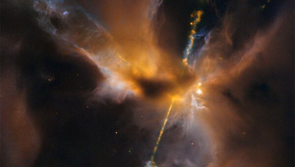 Туманность HH24, которую астрономы назвали световым мечом Дарт Мола