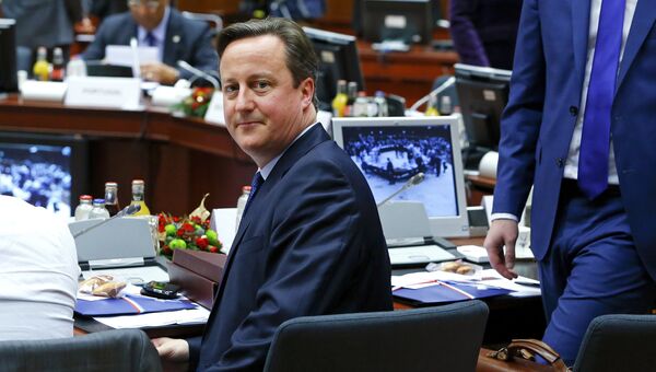 Премьер-министр Великобритании Дэвид Кэмерон на саммите лидеров ЕС в Брюсселе
