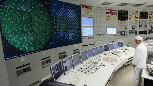 Блочный щит управления Ленинградской атомной электрической станции. Архивное фото