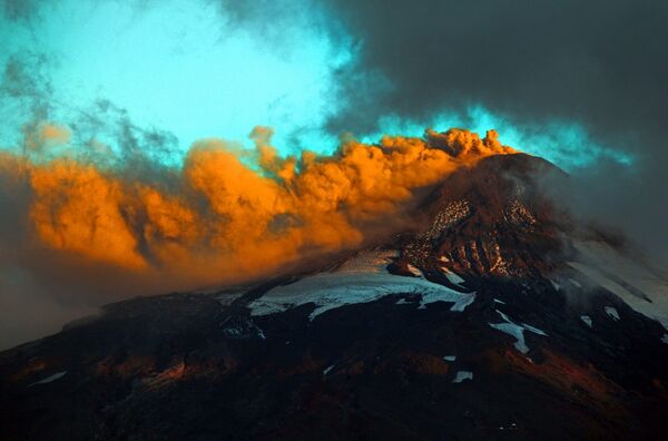 Извержение вулкана Вильяррика в Чили