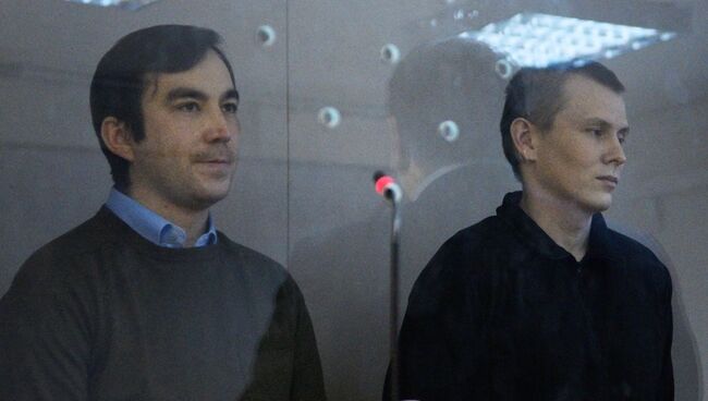 Граждане России Евгений Ерофеев (слева) и Александр Александров, задержанные в мае 2015 года на территории Украины. Архивное фото