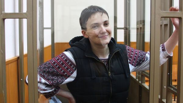 Украинская летчица Надежда Савченко на очередном заседании Донецкого городского суда Ростовской области