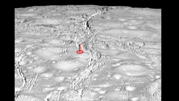 Комбинированная фотография северного полюса Энцелада