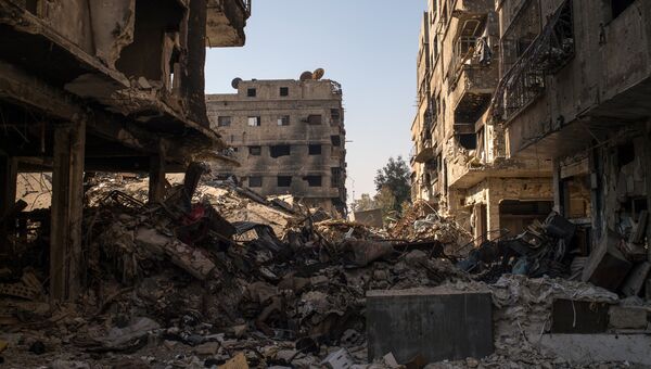 Разрушения в районе Ярмук в Дамаске. Архивное фото