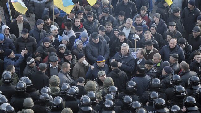 Митинг украинских фермеров у парламента Украины. 24 декабря 2015 года