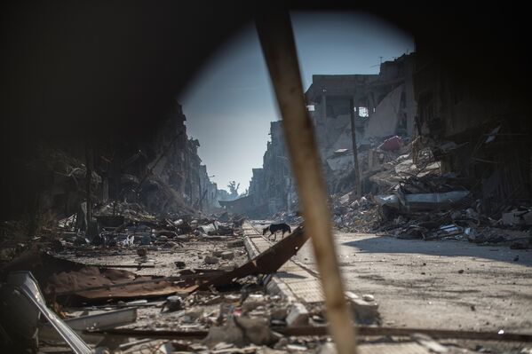 Разрушения в районе Ярмук в Дамаске