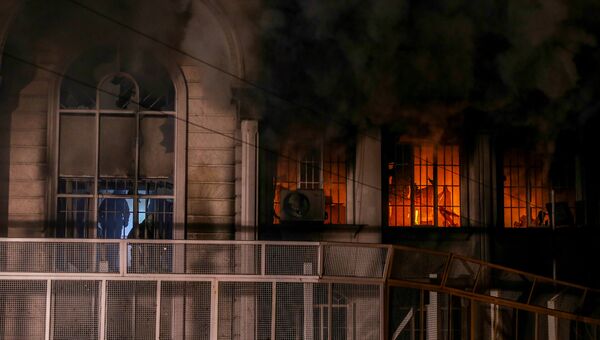 Пожар в посольстве Саудовской Аравии в Тегеране