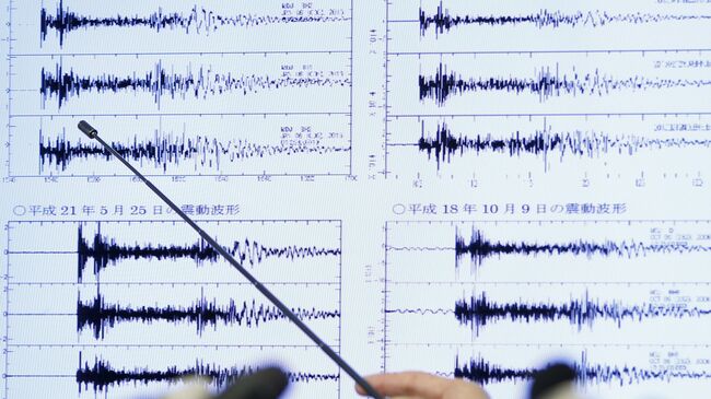 Показания сейсмографов, зафиксировавшие ядерный взрыв в КНДР