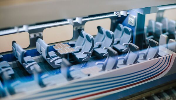 Макет скоростного поезда Аллегро (Pendolino Sm6) в передвижном выставочно-лекционном комплексе РЖД в Иваново