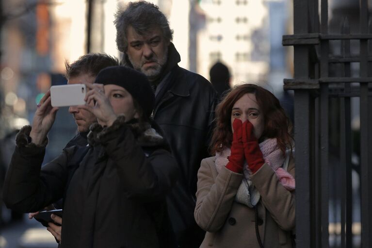 У дома Дэвида Боуи в Нью-Йорке, январь 2016