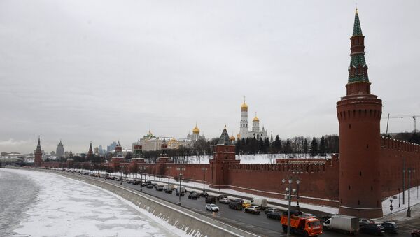 Вид на Московский Кремль с Большого Москворецкого моста. Архивное фото