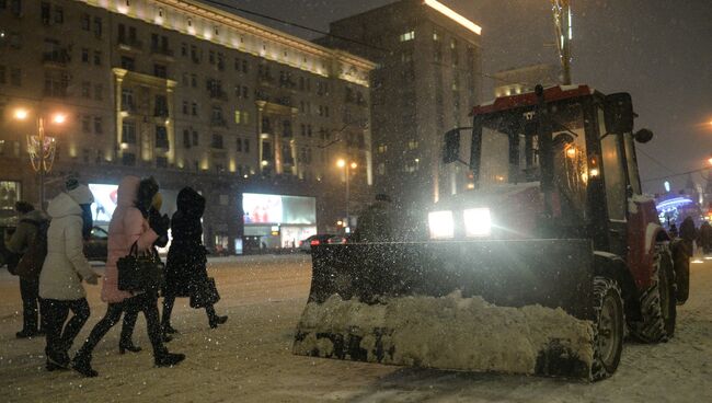 Снегопад в Москве. Архивное фото