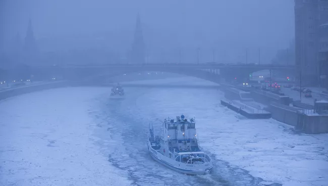 Снегопад в Москве. Архивное фото