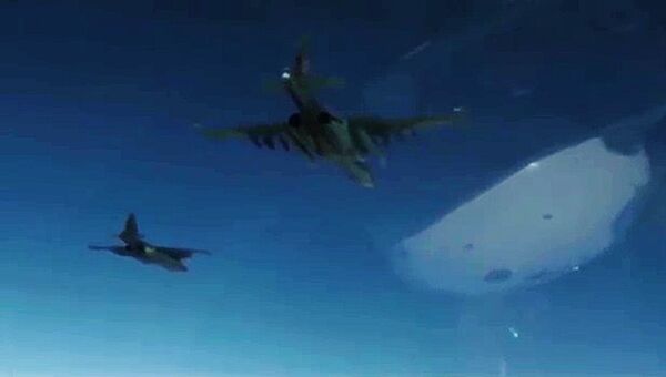 Боевая работа российских Су-25 с АвБ Хмеймим в сопровождении сирийских МиГ-29. Архивное фото