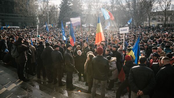 Акция протеста оппозиции в Молдавии. Архивное фото