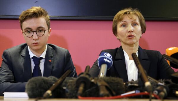 Анатолий и Марина Литвиненко во время пресс-конференции в Лондоне